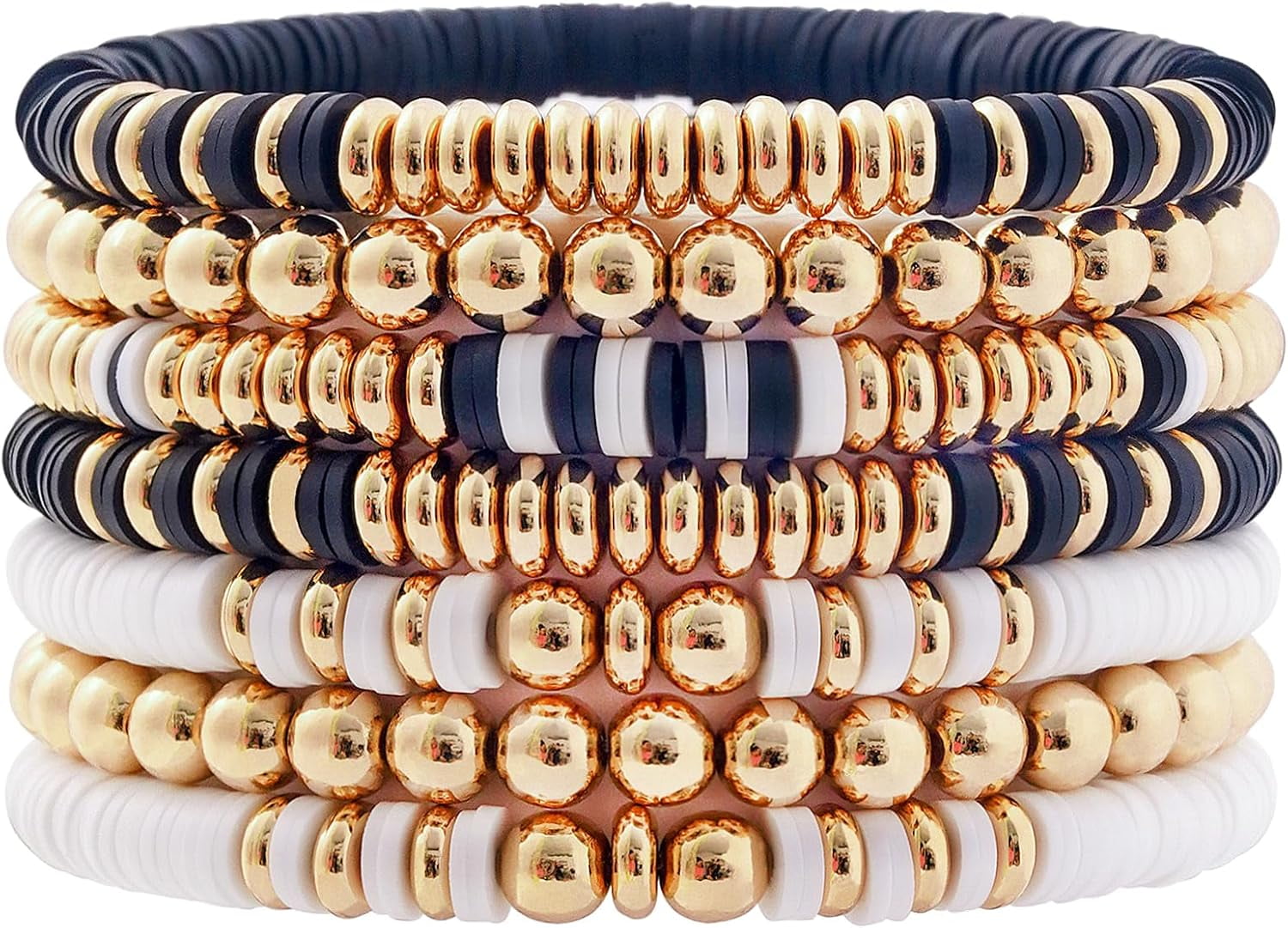 Collana in polimero e perle heishi naturali, donna surfista, Boho chic - Italia Collana in polimero e perle heishi naturali, donna surfista, Boho chic - Italia