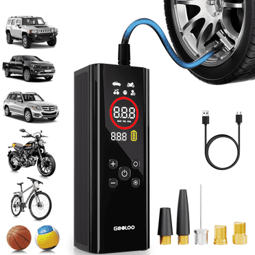 GOOLOO AP150 PRO Tire Inflator Portable Air Compressor for tires,4X Faster 150 PSI Tire Pump Cordless Air Pump for Cars,Dynamic Color Digital Pressure Gauge, Auto Shut-off for Bike,Balls