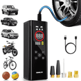 thumbnail image 1 of GOOLOO AP150 PRO Tire Inflator, 150 PSI Portable Air Pump with 7500mAh Battery, Digital Pressure Gauge, Auto Shut-Off, LED Light for Cars, Bikes, 1 of 10