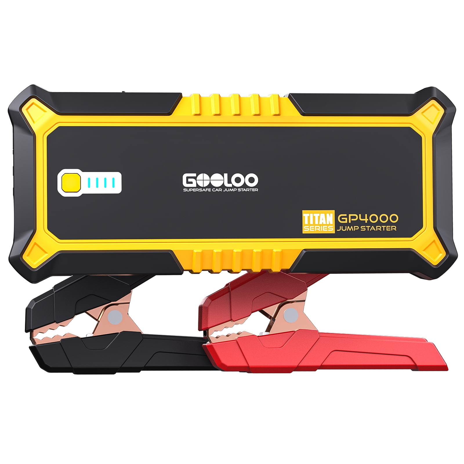 Gooloo GP4000 4000A Peak Jump Starter 26800mAh Auto Battery Pack, Supersafe Car Jumper, All Gas Up to 10.0L Diesel Engine, Yellow