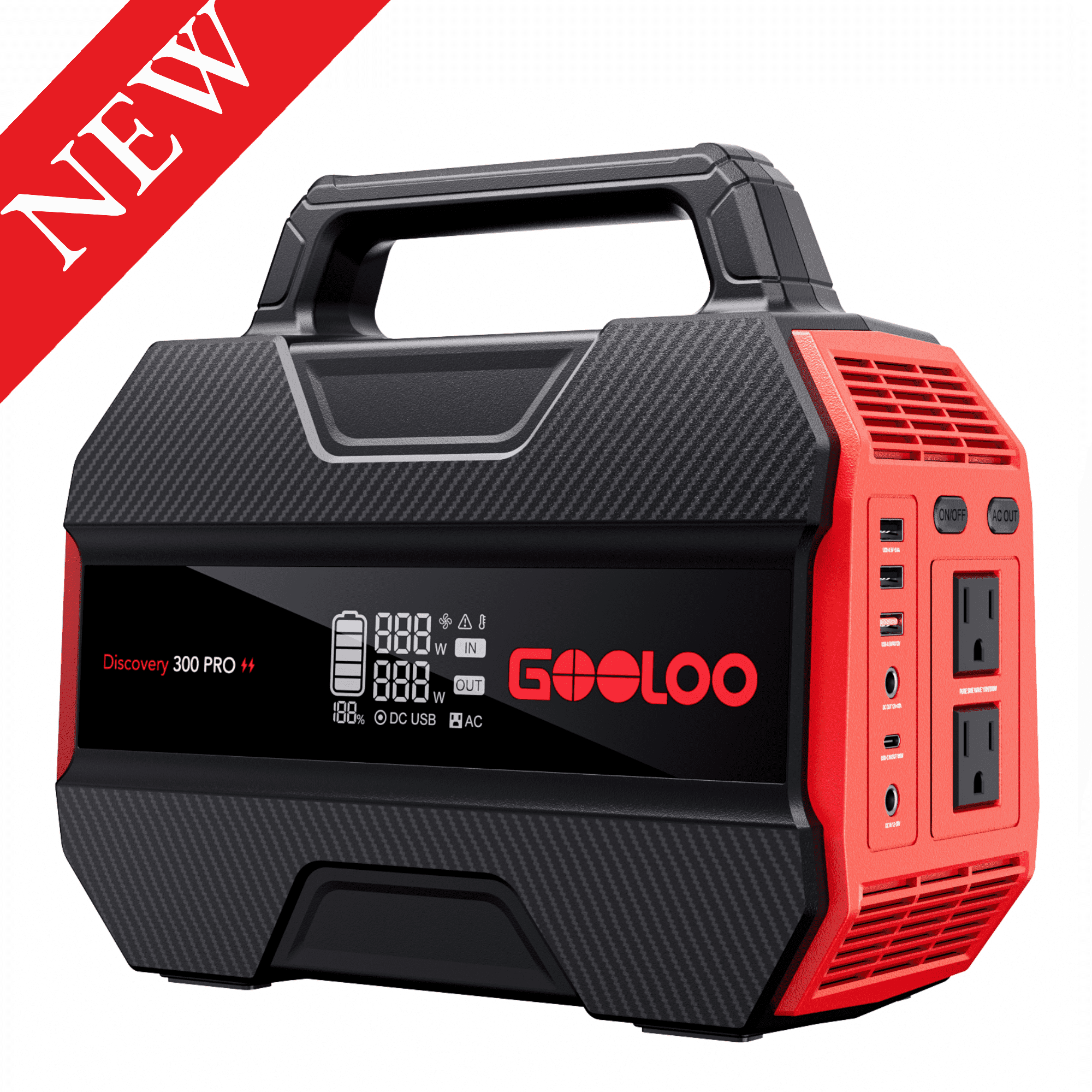 GooLoo ポータブル電源 300W 7.2インチ LCDディスプレイ　美品 Gooloo Discovery 300 PRO Solar Generator, 230Wh Portable Power