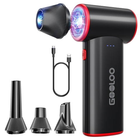 GOOLOO F3 Cordless Electric Air Duster,150,000 RPM Mini Compressed Air Blower,3-Speed Rechargeable Portable Cleaner for PC,Car&Outdoor,Black