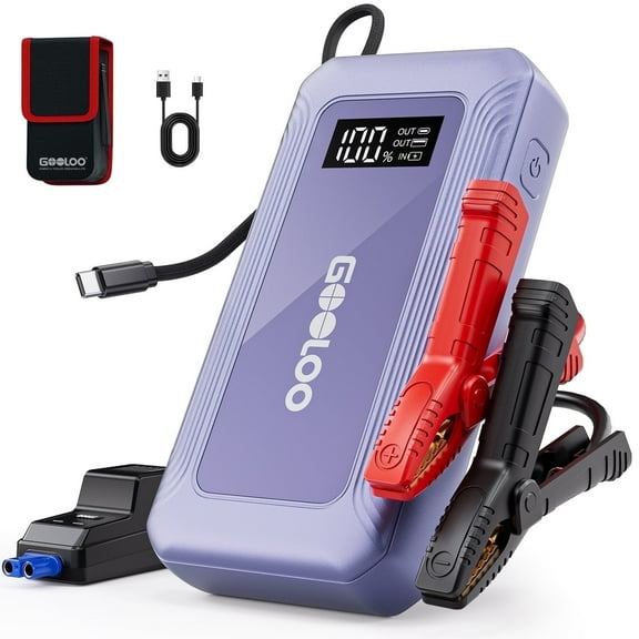 GOOLOO G7 3000A Jump Starter – Built-in Charging Cable That Forms Carry Loop, 45W USB-C Fast Charge Power Bank, 12V Safe Battery Booster for Up to 8.5L Gas / 6.0L Diesel