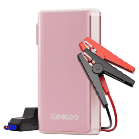 GOOLOO GE2000 2000A Portable Jump Starter for Up to 8.0L Gas & 6.0L Diesel Engines, SuperSafe Protection, Compact Car Battery Starter Pack with LCD Display & LED Light Pink