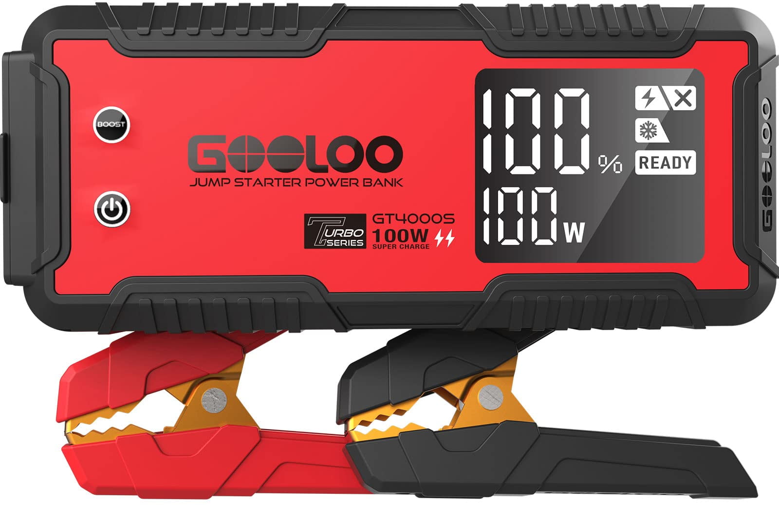 GOOLOO GT4000S Jump Starter 4000 Amp Car Starter with 100W USB C Wall  Charger, 12V Lithium Portable Car Battery Booster Pack for Up to 10L Diesel  and