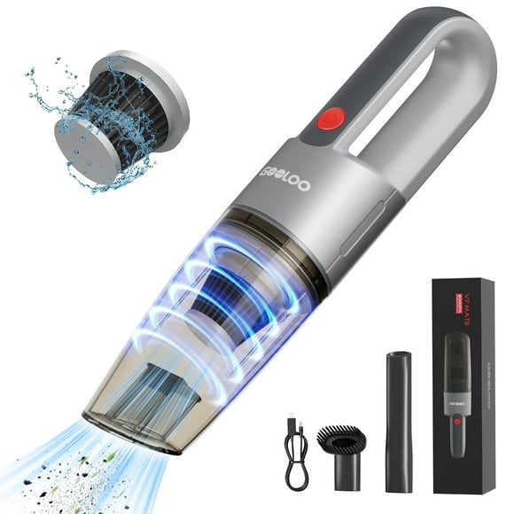 GOOLOO V7 Mate Car Vacuum Cleaner Cordless Portable Lightweight High Power Handheld Vacuum Cleaner for Car , with Washable HEPA Filter for Desk Home Pet,Gray