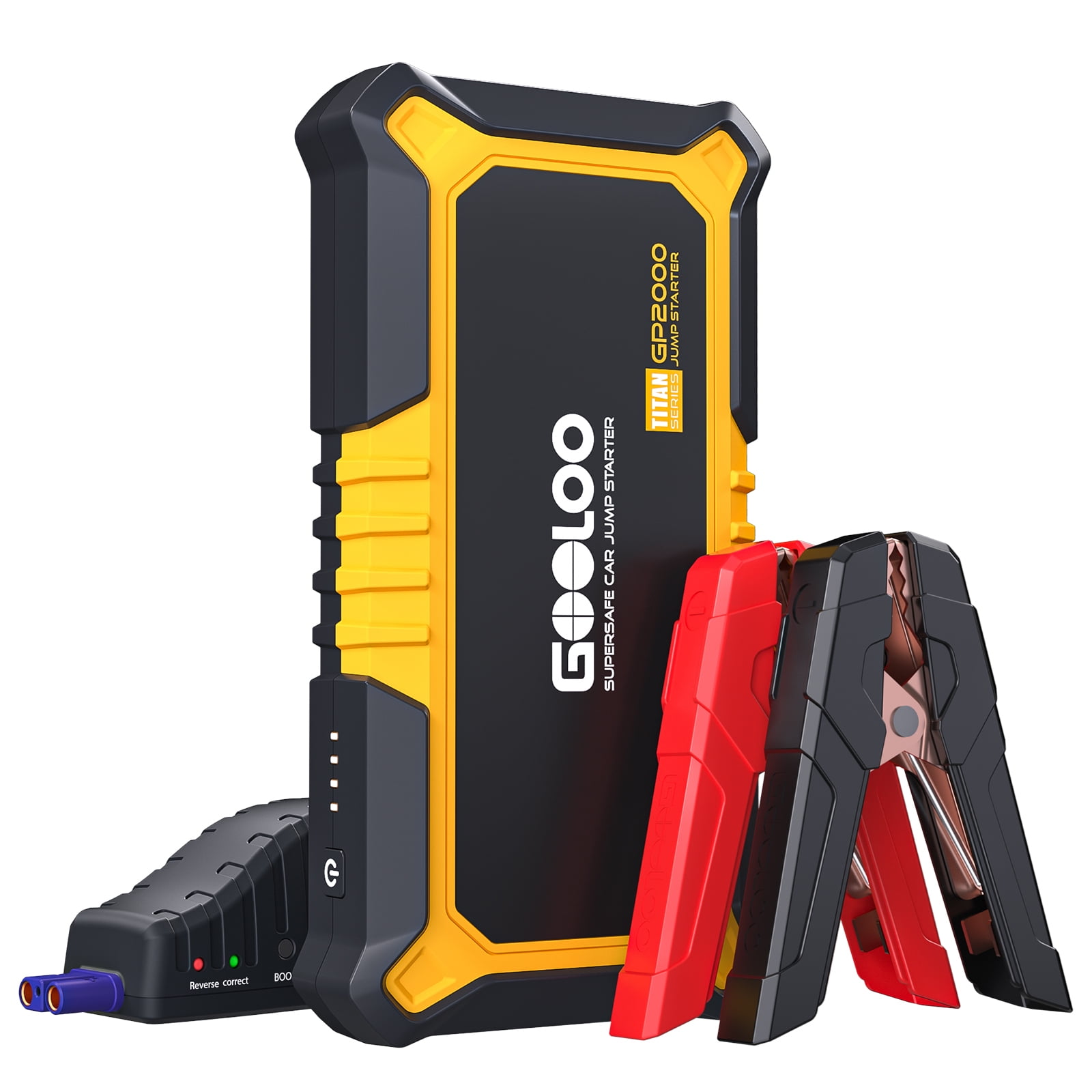 GOOLOO Jump Starter,2000A Peak 12V Car Jumper Box(Up to 8.0L Gas and 6.0L  Diesel Engine),Portable Lithium Battery Booster Pack with USB Quick Charge