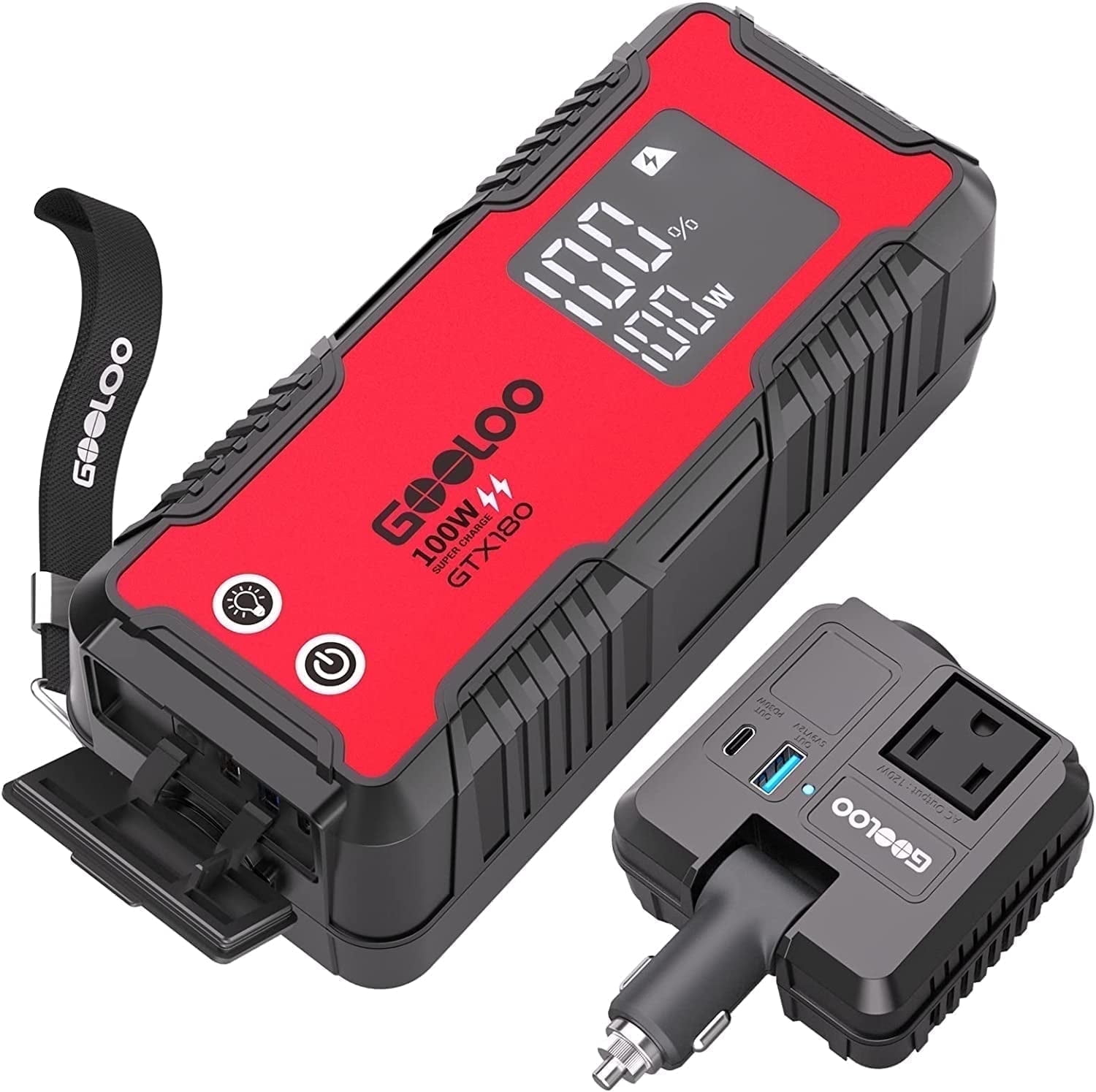 GOOLOO Portable Power Station,180Wh 50000mAh Generator with 100W in/out Fast Charging,Mini Battery Backup USB QC3.0 150W DC/120W AC for Outdoor Camping Home Emergency