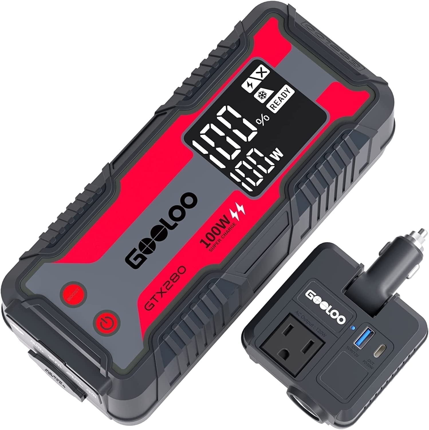 GOOLOO 280Wh Ultra-Compact Portable Power Station,IP65 Waterproof, 100W Fast Charging, 8-Device Charging, 4.65 lbs Lightweight, Perfect for Camping, Road Trips \u0026 Home Emergencies