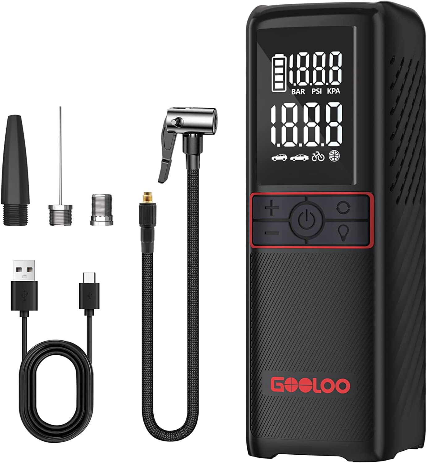 GOOLOO Tire Inflator Air Compressor,7500mAh 12V 160PSI AutoShutoff