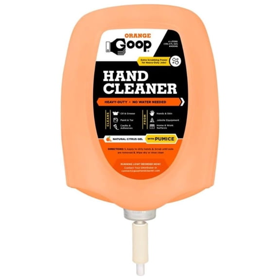 GOOP Orange Liquid Soap with Pumice Refill - 4L Jug - Heavy Duty Hand & Surface Cleaner