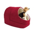 thumbnail image 1 of GOOPAWS Covered Cat & Dog Bed, Burgundy, 1 of 7