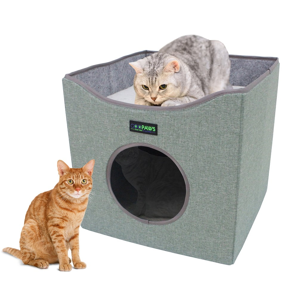 JESPET & GOOPAWS: Foldable Cat Condo - Smoke Grey - Cube House