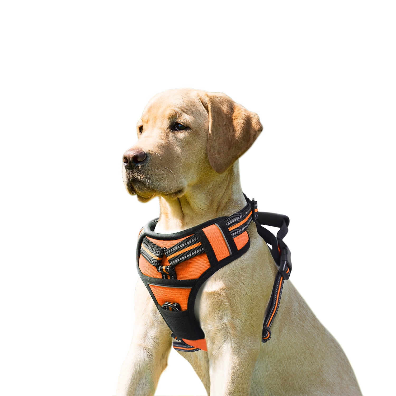 GOOPAWS Padded Reflective Dog Harness, Easy Control Lightweight Dog Harness, Adjustable Outdoor Pet Harness for Small Medium Large Dogs