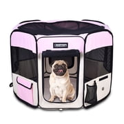GOOPAWS Pet Dog Playpens 36, 45 & 61 Portable Soft Dog Exercise Pen Kennel with Carry Bag for Puppy Cats Kittens Rabbits, Indoor/Outdoor Use