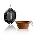 thumbnail image 1 of GOOPAWS Silicone Non-Skid Travel Cat & Dog Bowl, 2 count, Black/Brown, 1 of 6