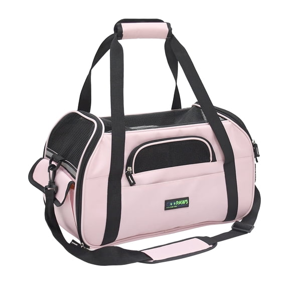 GOOPAWS Soft-Sided Dog & Cat Carrier Bag, Pink, 17''