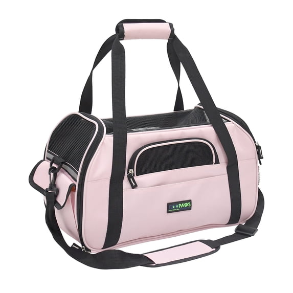 GOOPAWS Soft-Sided Dog & Cat Carrier Bag, Pink, 17''