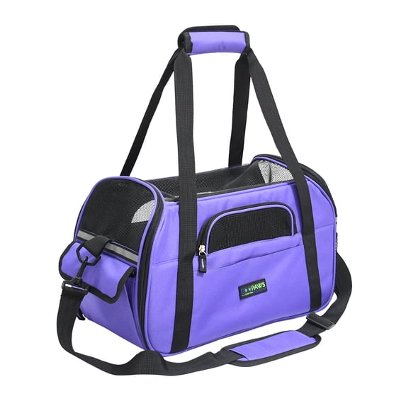 GOOPAWS Soft-Sided Dog & Cat Carrier Bag, Purple, 17''