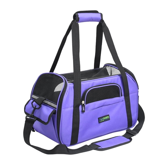 GOOPAWS Soft-Sided Dog & Cat Carrier Bag, Purple, 17''