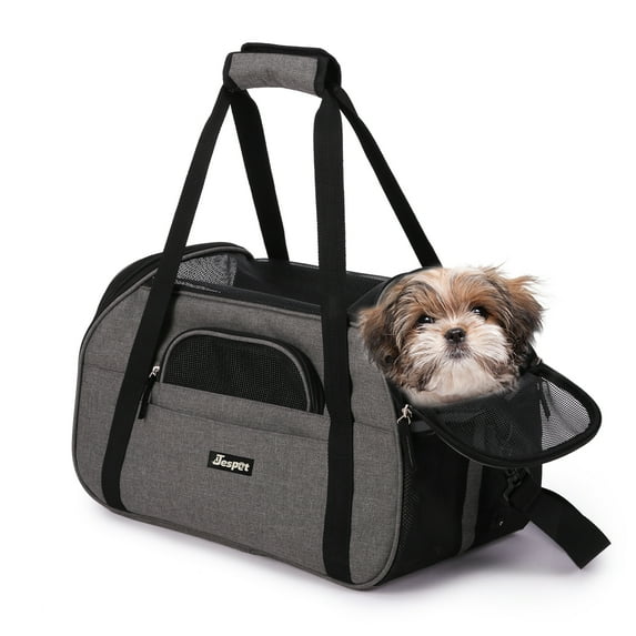 GOOPAWS Soft-Sided Dog & Cat Carrier Bag, Smoke Grey, 19''