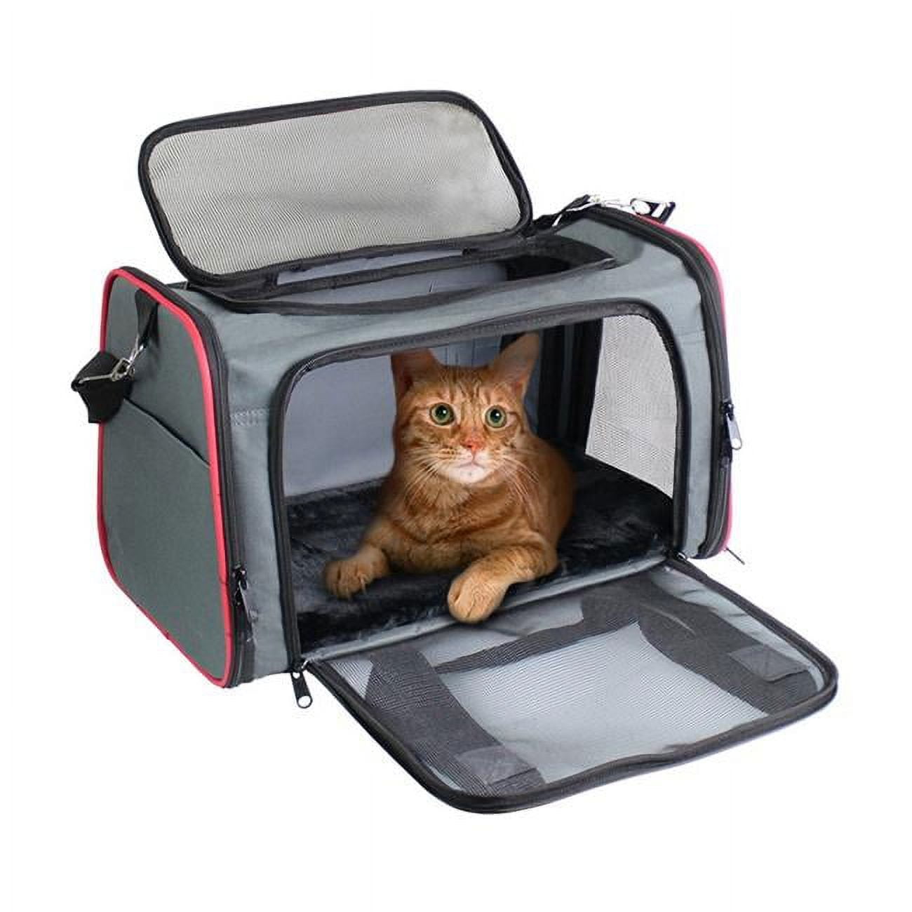 GAPZER Pet Carrier for Large Cats 20 lbs+ / Soft Sided Small Dog Travel  Carrier Top Load/Collapsible Carrier Bag for Big Cat / 2 Kittens Sturdy