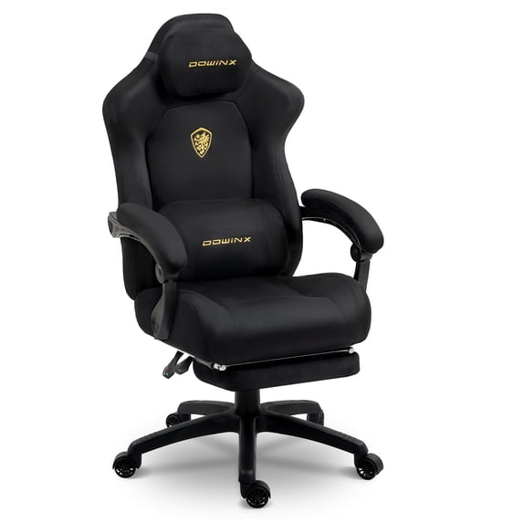 KARXAS Big and Tall Gaming Chair with Footrest and Suede Fabric, Office Game Chair with Pocket Spring Cushion, High Back Ergonomic for Adults, 440LBS, Black