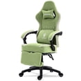 thumbnail image 1 of GOOSEA Ergonomic Gaming Chair with Footrest and Lumbar Support, Breathable Fabric Office Chair with Cooling Gel Seat Pad and Storage Bag, Home Computer Desk Chair, Green, 1 of 1