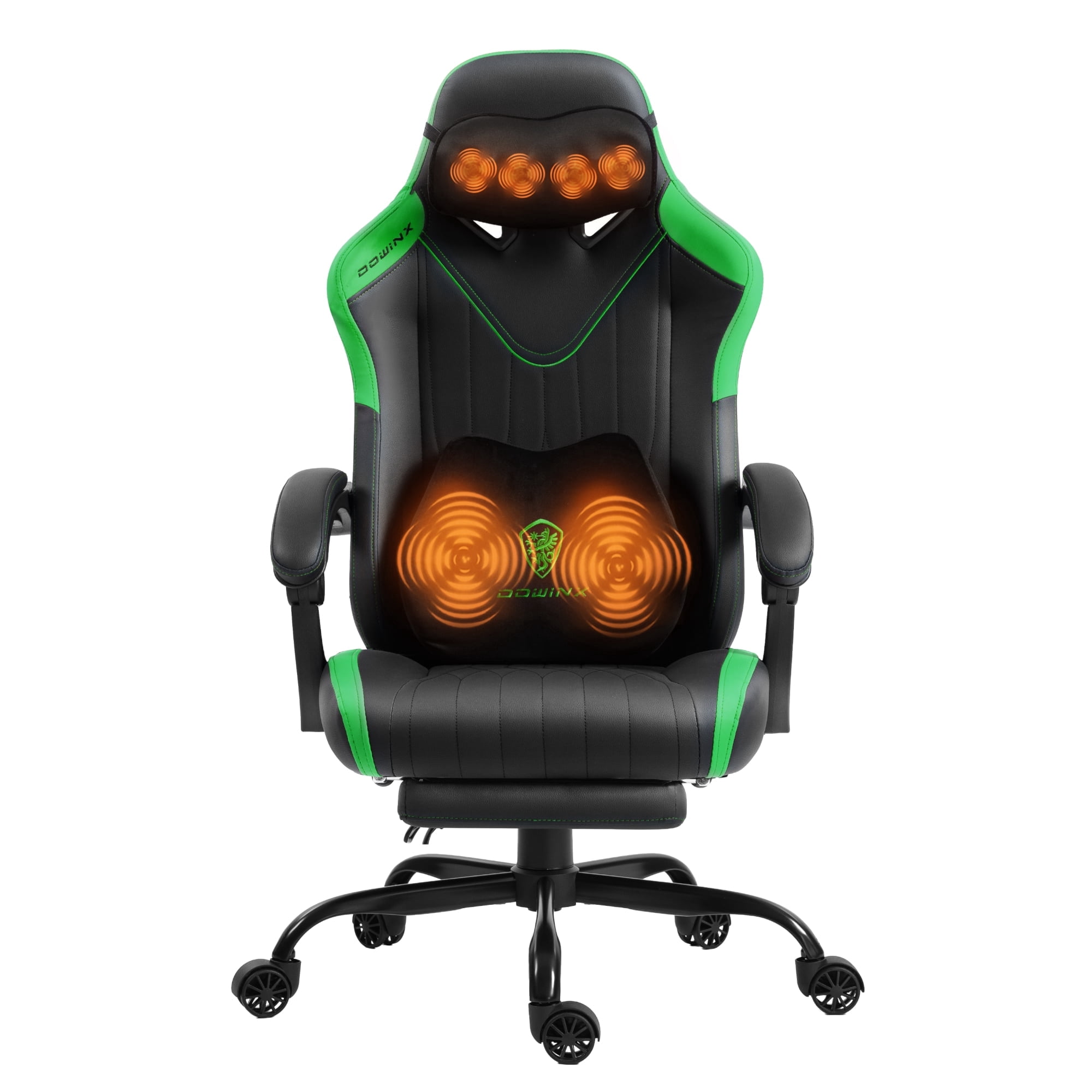 GOOSEA Gaming Chair with Shiatsu Massage for Neck, Lumbar Support, Ergonomic High Back Recliner for Home Office, Adjustable Height Computer Desk Chair with Premium Comfort Design, Green