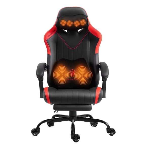 GOOSEA Gaming Chair with Shiatsu Massage for Neck, Lumbar Support, Ergonomic High Back Recliner for Home Office, Adjustable Height Computer Desk Chair with Premium Comfort Design, Red