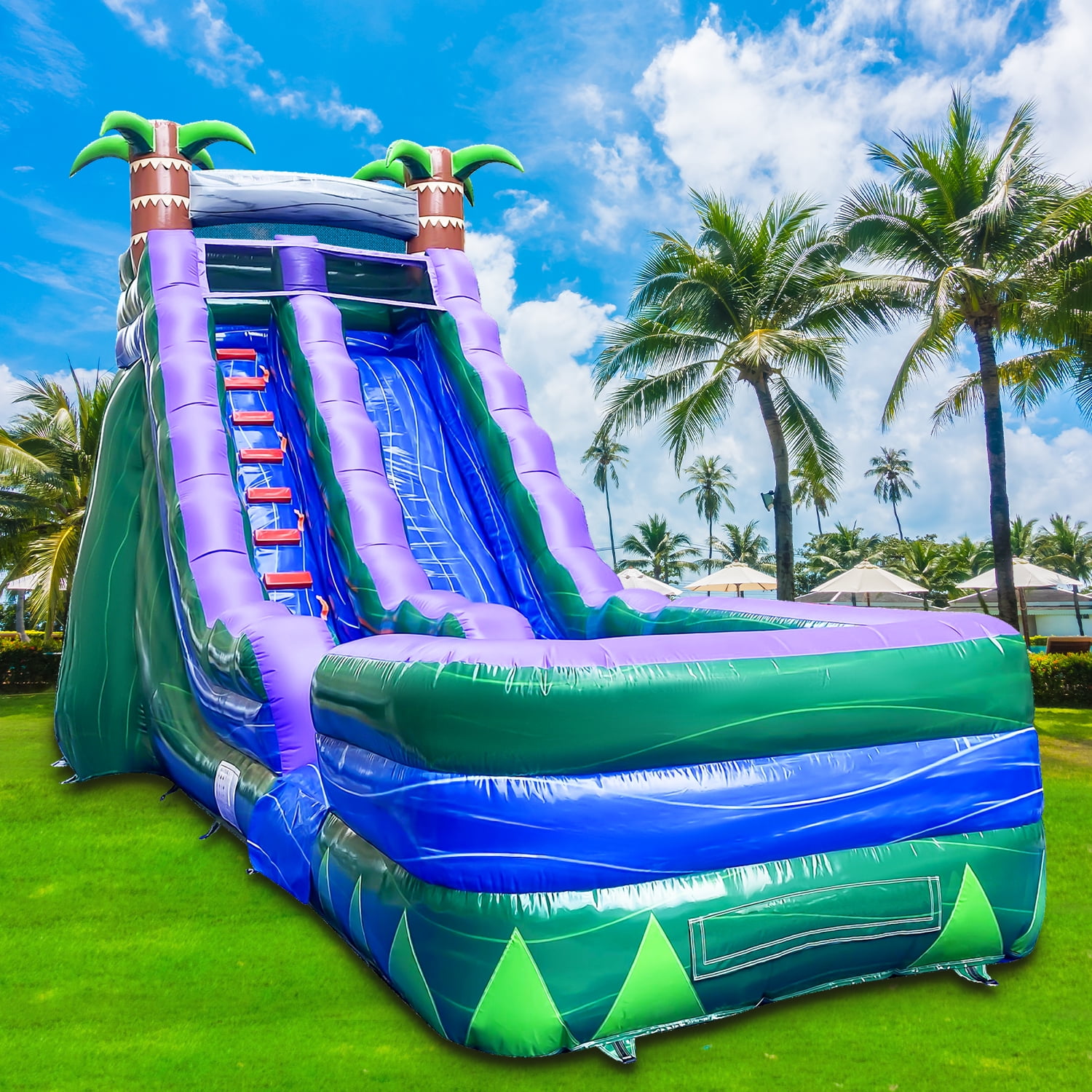 GOOSH 16 FT Purple Tropical Commercial Inflatable Water Slide with