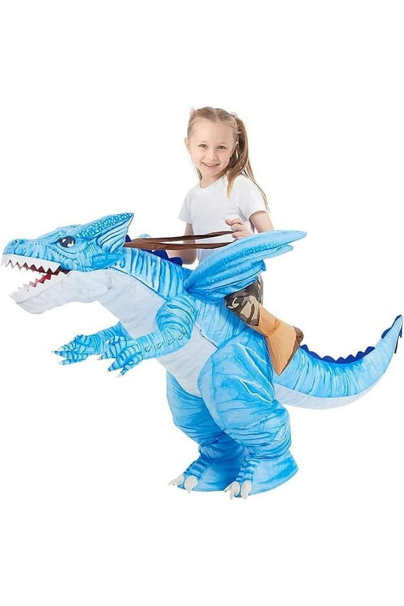 Kids Inflatable Dinosaur Costume, Blow Up Dinosaur Costume Inflatable Dino Costume, Funny Halloween Costumes for Boys Girls Unisex Blow Up Costume for Halloween/Party/Cosplay