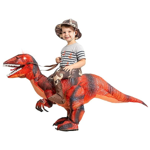 GOOSH 48 inch Inflatable Dinosaur Costume for Kids Halloween Costumes Boys Girls Funny Blow up Costume for Halloween Party Cosplay