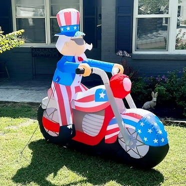 JGSP Airblown Inflatable Patriotic Uncle Sam with Top Hat July 4th Life ...