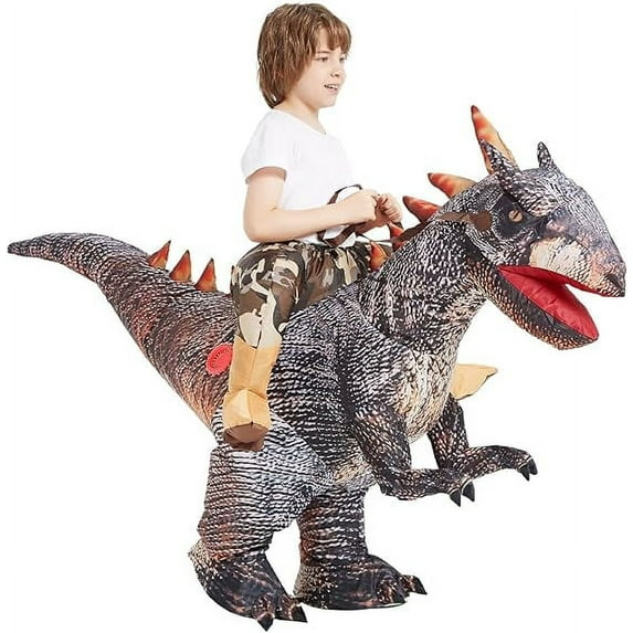 GOOSH 55 Inch Kids Inflatable Dinosaur Costume, Dinosaur Halloween Costume Blow Up Dinosaur Costume for Kids, Funny Halloween Costumes Boys Girls Unisex Inflatable Dino Costume for Party/Cosplay
