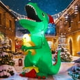 thumbnail image 1 of GOOSH 6.5 FT Green Dinosaur Christmas Inflatable Cute Christmas Dinosaur Inflatable Dinosaur Inflatable Christmas Decorations with Build-in LED Light for Indoor Outdoor Party Garden Christmas Decor, 1 of 8