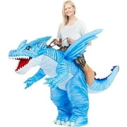 GOOSH 72 Inch Dinosaur Costumes for Adults, Dinosaur Halloween Costume Blow Up Dinosaur Costume, Funny Halloween Costumes Men Women Unisex Inflatable Dinosaur Costume for Halloween/Party/Cosplay