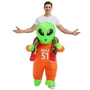 GOOSH 72 inch Alien Halloween Costume for Adults, Blow Up Alien Costume Adult Alien Costume, Funny Men Women Unisex Blow Up Halloween Costumes for Halloween Hol