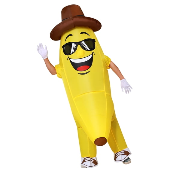 GOOSH 72 inch Inflatable Banana Costume for Adults, Funny Halloween Costumes Adult Inflatable Banana Costumes for Unisex Men Women, Blow up Halloween Costumes for Halloween Party Cosplay
