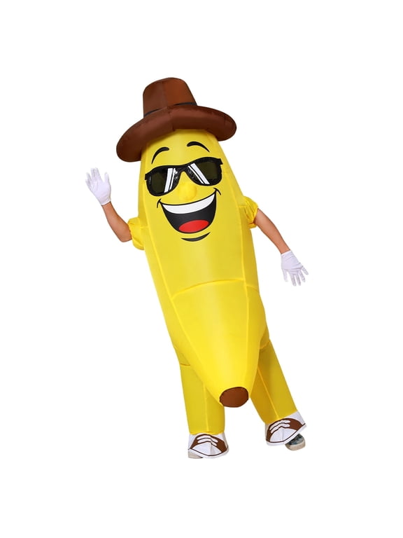 72 inch Inflatable Banana Costume for Adults, Funny Halloween Costumes Adult Inflatable Banana Costumes for Unisex Men Women, Blow up Halloween Costumes for Halloween Party Cosplay