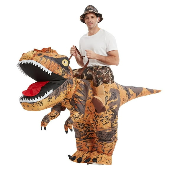 GOOSH 72 inch Inflatable Dinosaur Costume Adult Dinosaur Costumes, Blow Up Dinosaur Costume Adult Size, Funny Halloween Costumes for Adults Men Women Unisex Halloween Party Cosplay