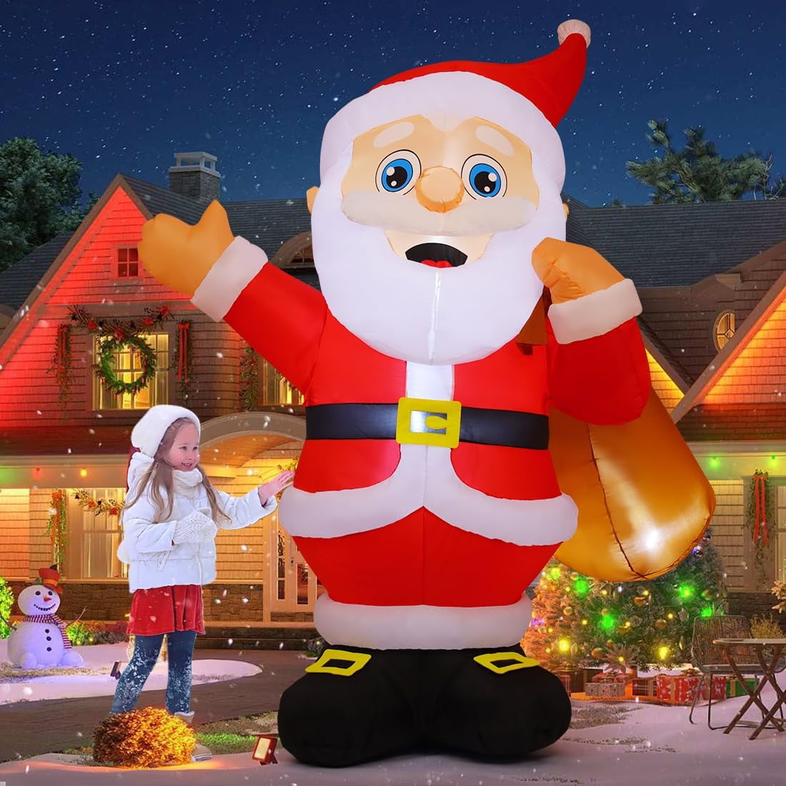 GOOSH 8.3 FT Christmas Inflatables Giant Santa Inflatable Blow Up Santa ...