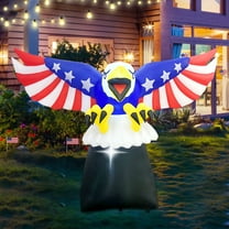 GOOSH 8.5FT Width 4th of July Inflatable Decorations Patriotic Blow Up Yard Inflatables with LED Lights Holiday Inflatables July 4 Clearance for Outdoor Yard Garden Lawn Decor