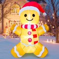 thumbnail image 1 of GOOSH Christmas Inflatables 5.9 FT Inflatable Gingerbread Man with Built-in LED Lights, Cute Blow up Gingerbread Man Wearing Xmas Hat, Outdoor Christmas Decorations Gingerbread Inflatable for Holiday, 1 of 6