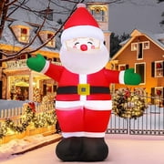 GOOSH Christmas Inflatables 5 FT Christmas Santa Inflatables with LED Lights, Cute Santa Claus Inflatable Blow Up Santa, Outdoor Christmas Decorations Clearance Blowup Santa Clause for Xmas Holiday