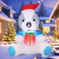 thumbnail image 1 of GOOSH Christmas Inflatables 5 FT Inflatable Dog Wearing Hat with Built-in LEDs, Cute Christmas Blow up Dog Inflatable Christmas Dog Holding Gift Box, Outdoor Christmas Decorations for Xmas Holiday, 1 of 7