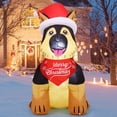 thumbnail image 1 of GOOSH Christmas Inflatables 5 FT Shepherd Inflatable with LED Lights, German Shepherd Blow Up Inflatable Christmas Dog with Santa Hat & Scarf, Outdoor Christmas Decorations for Xmas Holiday Party, 1 of 6