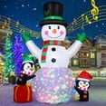 thumbnail image 1 of GOOSH Christmas Inflatables 8 FT Snowman Inflatable with Built-in Music Box & Rotating Colorful LED Lights, Cute Blow up Snowman with Penguins, Outdoor Christmas Decorations  for Xmas Holiday, 1 of 8