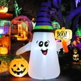 thumbnail image 1 of GOOSH Halloween Inflatable 5 FT Blow Up Ghost Inflatable with Pumpkin, Halloween Inflatables Ghost Cute Outdoor Ghost Decorations, Halloween Blow Up Decorations Clearance for Holiday/Garden/Lawn, 1 of 7