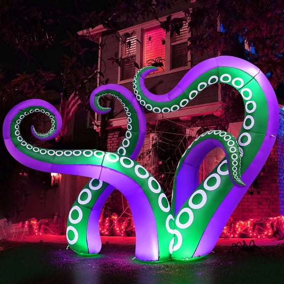 GOOSH Halloween Inflatables 7.2 FT Octopus Tentacles Inflatable with Built-in LEDs, Halloween Inflatable Octopus Blow Up Octopus Tentacles, Outdoor Halloween Decorations Clearance for Holiday Party